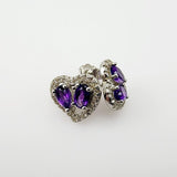 Aros de Amatista y cubic zirconia - Aros