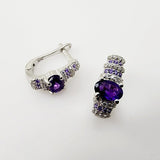 Aros de Amatista y cubic zirconia - Aros