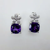 Aros de Amatista y cubic zirconia - Aros