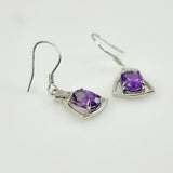 Aros de Amatista y cubic zirconia - Aros