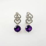 Aros de Amatista y cubic zirconia - Aros