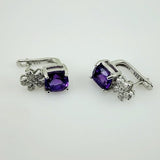 Aros de Amatista y cubic zirconia - Aros