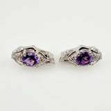 Aros de Amatista y cubic zirconia - Aros