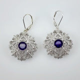 Aros de Amatista y cubic zirconia - Aros