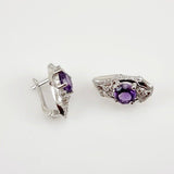 Aros de Amatista y cubic zirconia - Aros