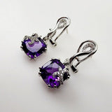 Aros de Amatista y cubic zirconia - Aros