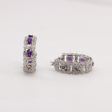 Aros de Amatista y cubic zirconia - Aros