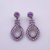 Aros de Amatista y cubic zirconia - Aros