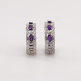 Aros de Amatista y cubic zirconia - Aros