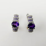Aros de Amatista y cubic zirconia - Aros
