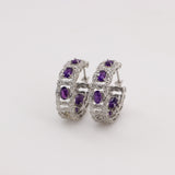 Aros de Amatista y cubic zirconia - Aros
