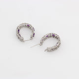Aros de Amatista y cubic zirconia - Aros