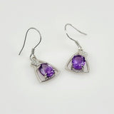 Aros de Amatista y cubic zirconia - Aros