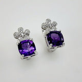Aros de Amatista y cubic zirconia - Aros
