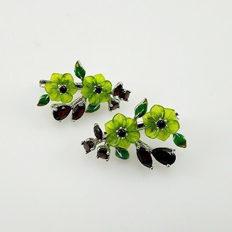 Aros de Calcedonia y granates - Aros
