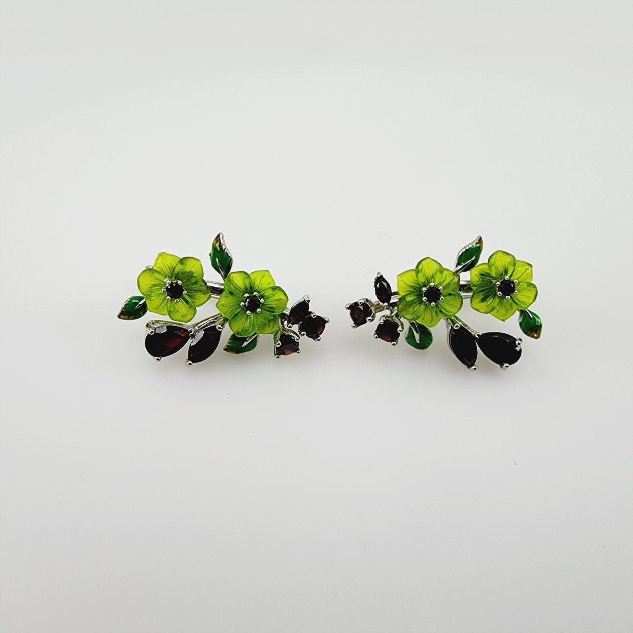 Aros de Calcedonia y granates - Aros