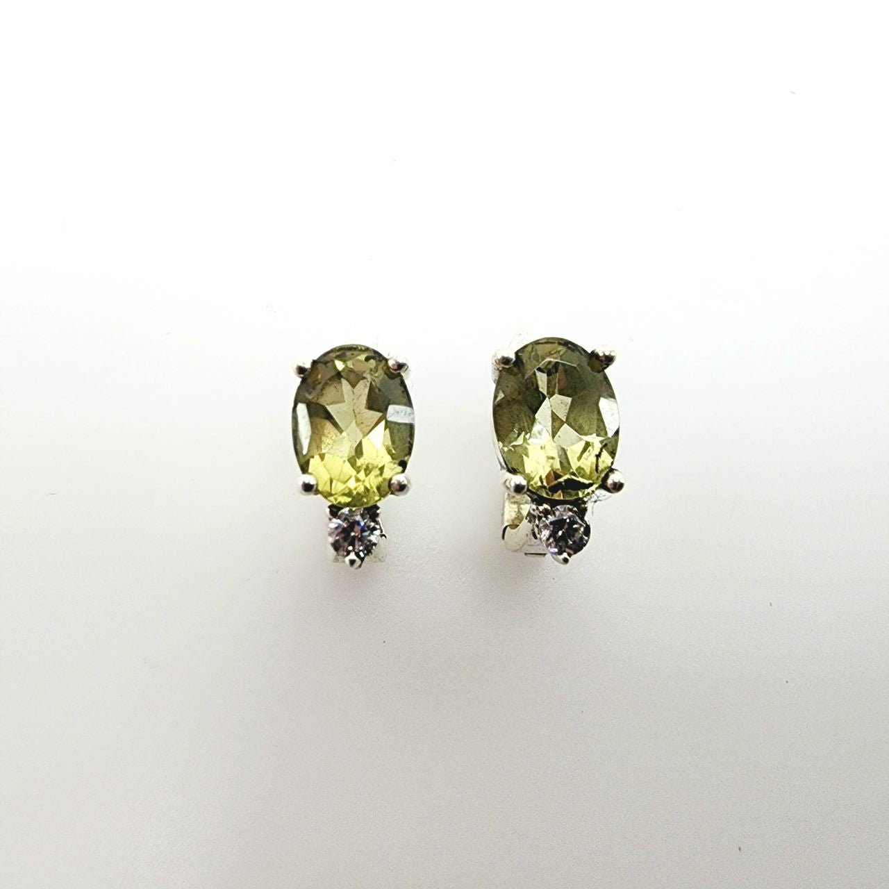 Aros de Citrino y cubic zirconia - Aros