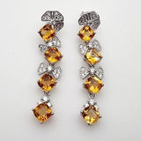 Aros de Citrino y cubic zirconia - Aros