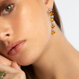 Aros de Citrino y cubic zirconia - Aros