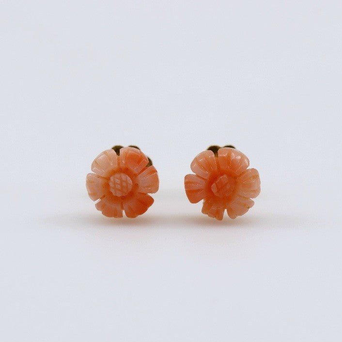 Aros de coral en oro 18 k - Aros