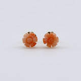 Aros de coral en oro 18 k - Aros