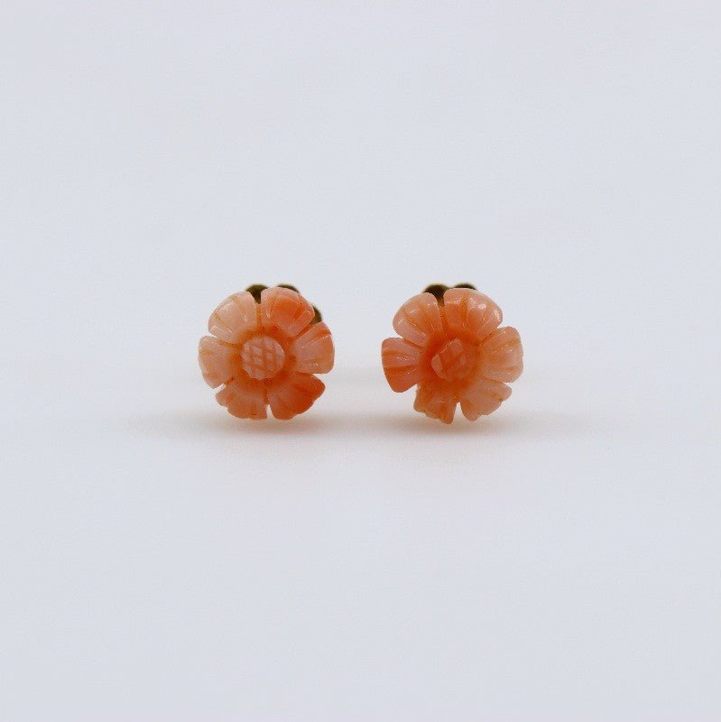 Aros de coral en oro 18 k - Aros