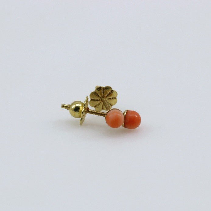 Aros de coral en oro 18 k - Aros