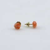 Aros de coral en oro 18 k - Aros