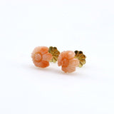 Aros de coral en oro 18 k - Aros