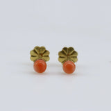 Aros de coral en oro 18 k - Aros