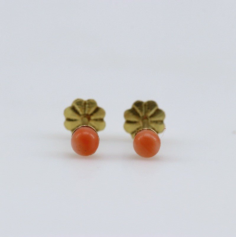 Aros de coral en oro 18 k - Aros