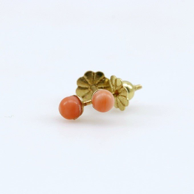 Aros de coral en oro 18 k - Aros