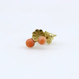 Aros de coral en oro 18 k - Aros