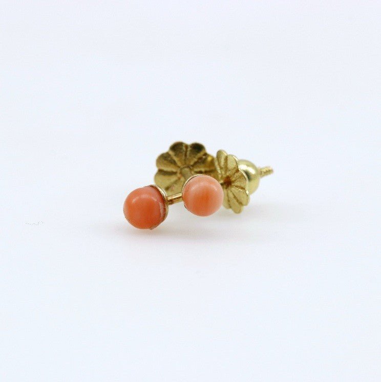 Aros de coral en oro 18 k - Aros