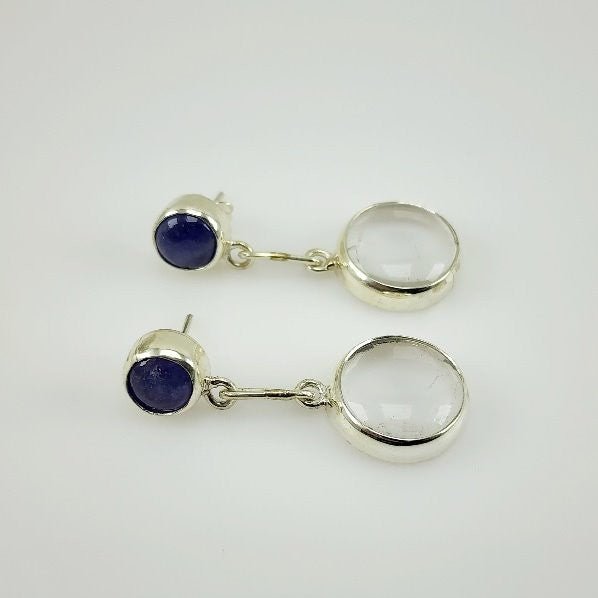 Aros de Cuarzo Cristal y Tanzanita - Aros