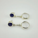 Aros de Cuarzo Cristal y Tanzanita - Aros