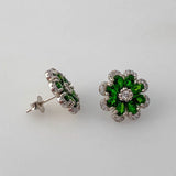 Aros de Diópsido y cubic zirconia - Aros