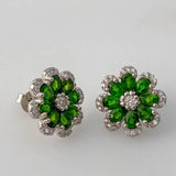 Aros de Diópsido y cubic zirconia - Aros