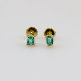 Aros de Esmeralda en oro 18 k - Aros