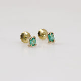 Aros de Esmeralda en oro 18 k - Aros