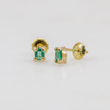 Aros de Esmeralda en oro 18 k - Aros