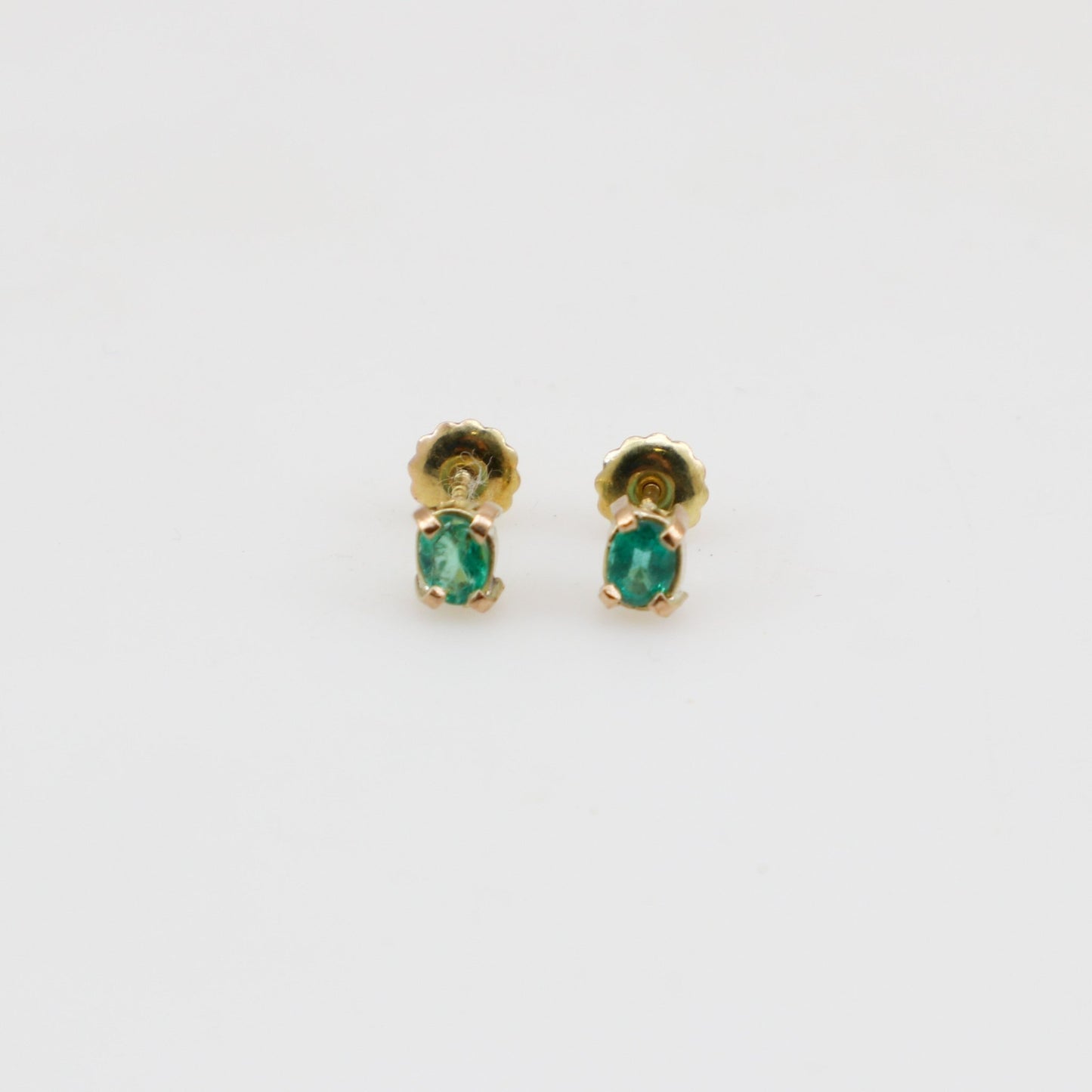 Aros de Esmeralda en oro 18 k - Aros