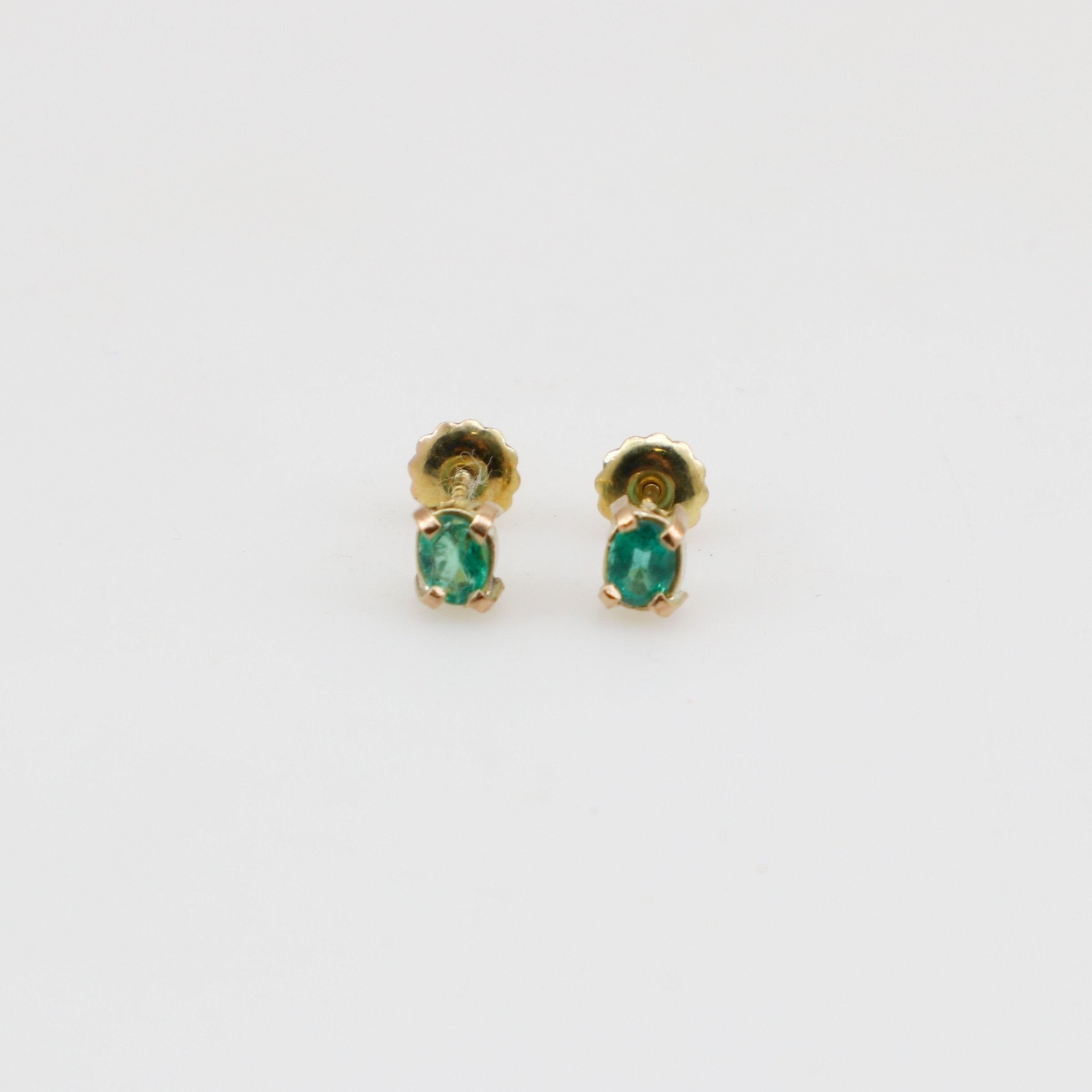 Aros de Esmeralda en oro 18 k - Aros