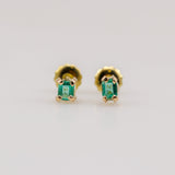 Aros de Esmeralda en oro 18 k - Aros