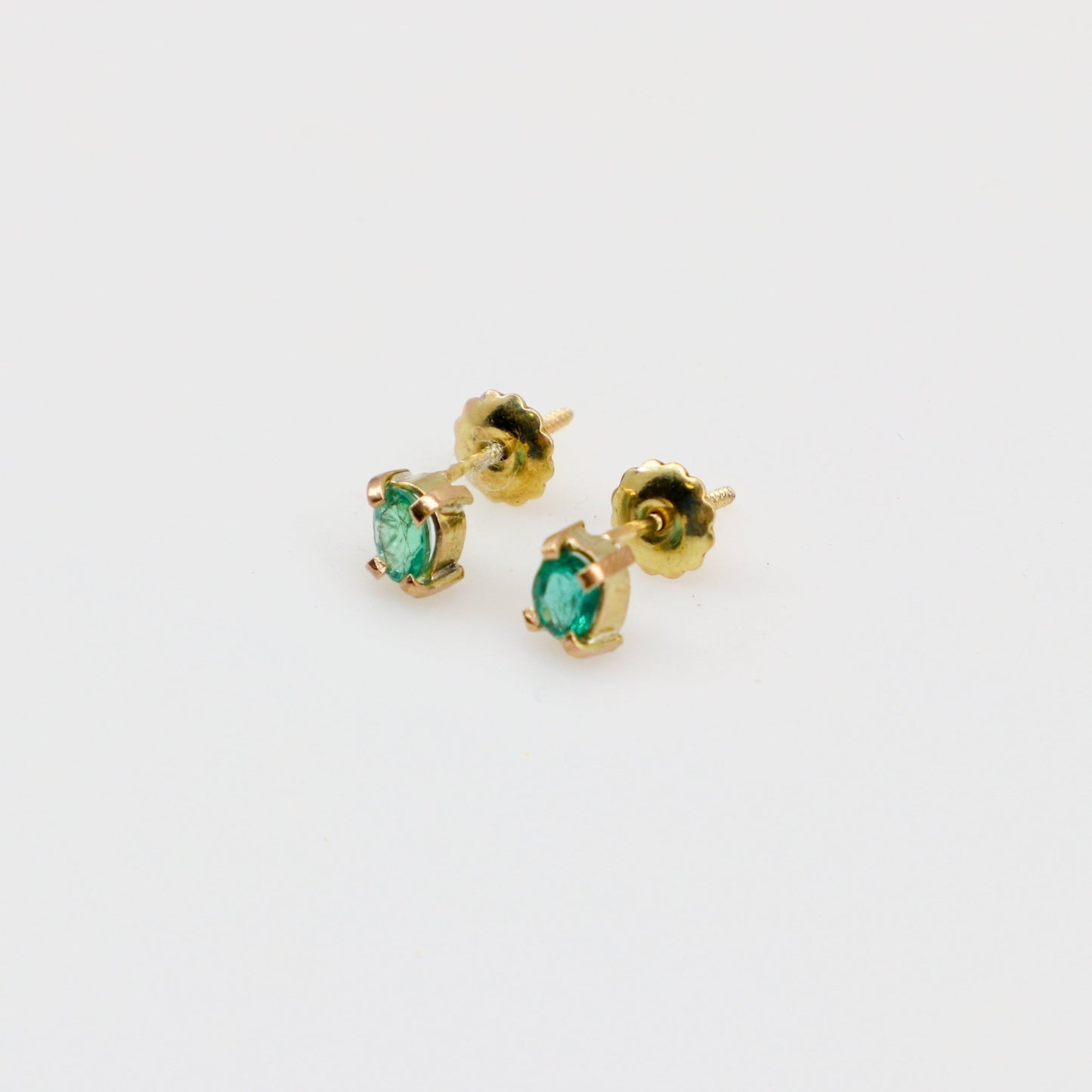 Aros de Esmeralda en oro 18 k - Aros