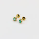 Aros de Esmeralda en oro 18 k - Aros