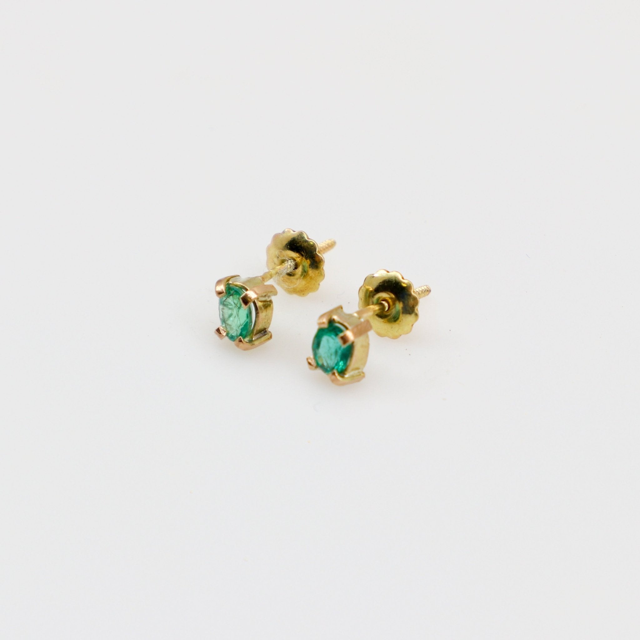 Aros de Esmeralda en oro 18 k - Aros