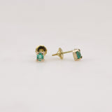 Aros de Esmeralda en oro 18 k - Aros