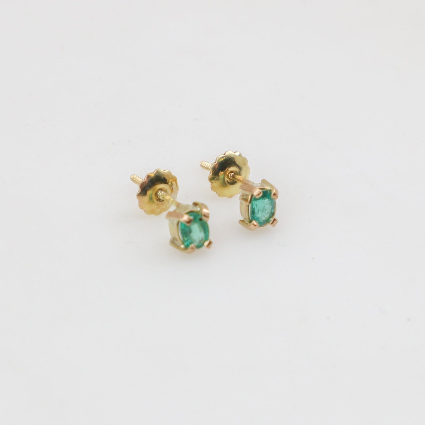 Aros de Esmeralda en oro 18 k - Aros