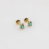 Aros de Esmeralda en oro 18 k - Aros